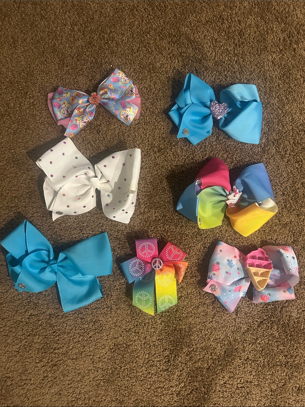 JoJo Siwa Rainbow & Blue Kids Hair Bow Set